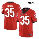Men's Georgia Bulldogs NCAA #35 Brian Herrien Nike Stitched Red Legend Authentic College Football Jersey OIR8454ZV
